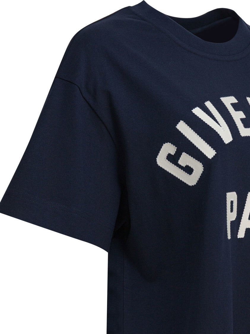 Givenchy Boxy Cotton T-Shirt With Contrasting Paris Logo