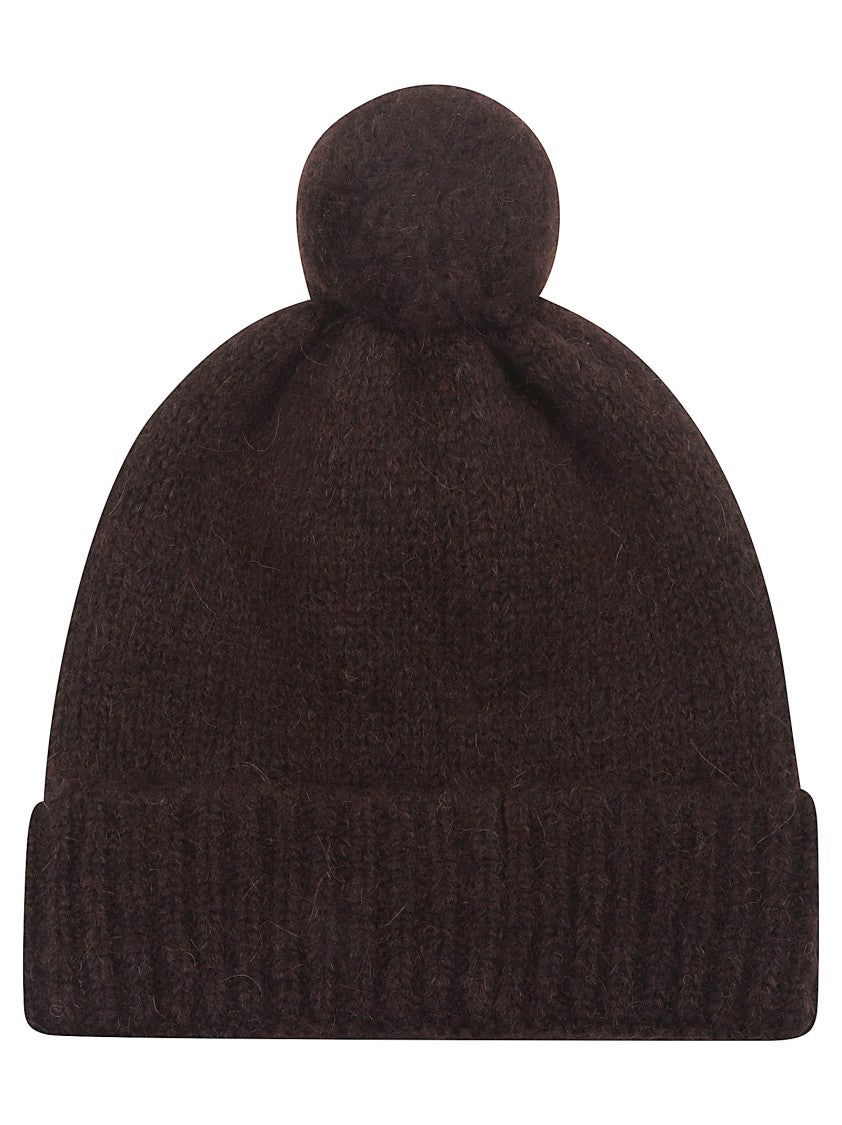 Golden Goose Black Alpaca Wool Pon Pon Beanie