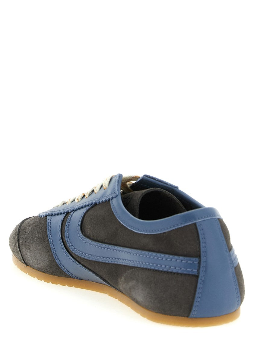 Dries Van Noten Soft Suede Sneakers With Smooth Leather Accents