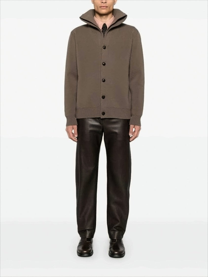 Bottega Veneta Relaxed Fit Brown Wool Cardigan