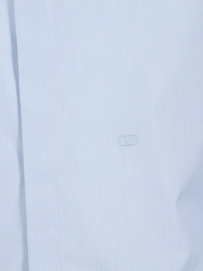 Valentino Garavani Long-Sleeve Shirt With Concealed Button Placket And Embroidered Detailing