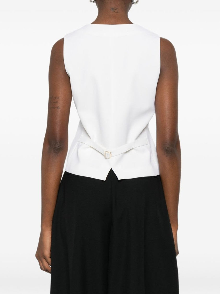 Max Mara Slightly Fitted White Wool Vest