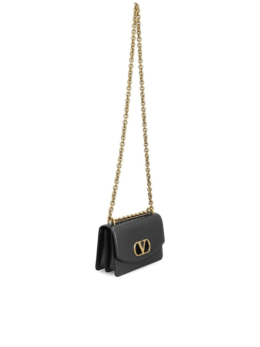 Valentino Vain Small Structured Metallic Logo Bag