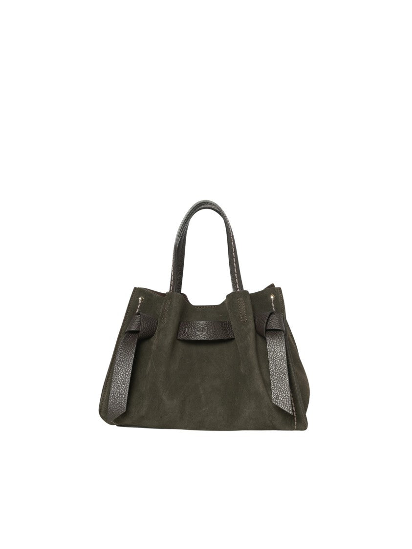 Visona` Camoscio Green Suede Handbag