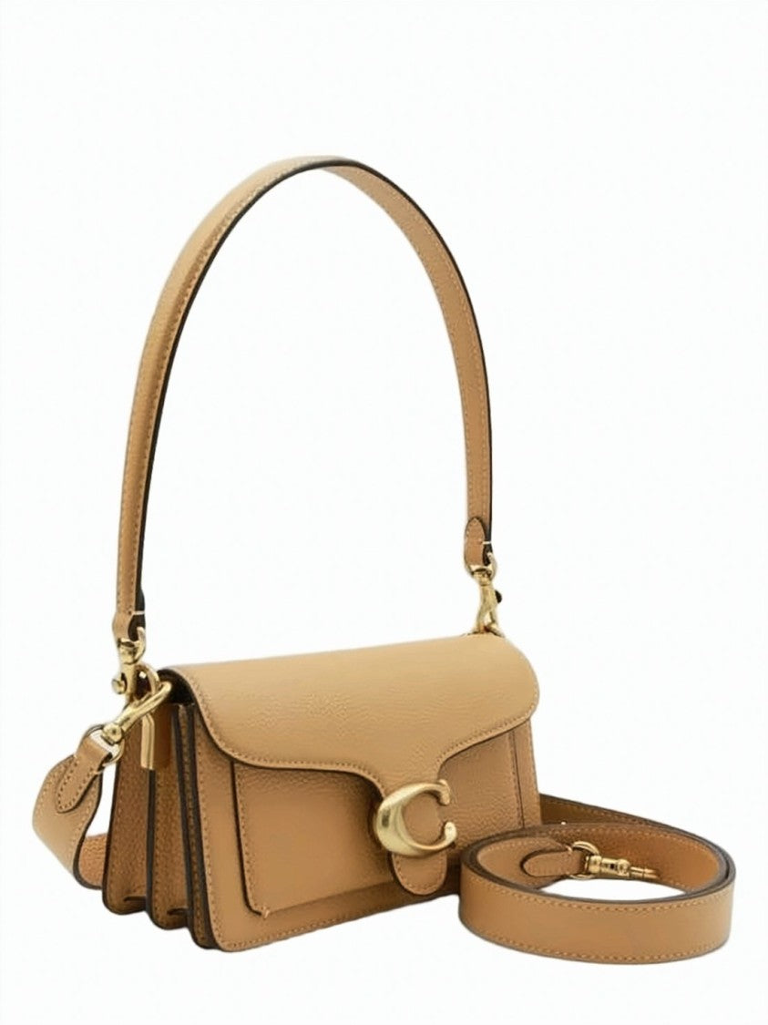 Coach Textured Calf Leather Crossbody Bag With Gold-Tone Emblem