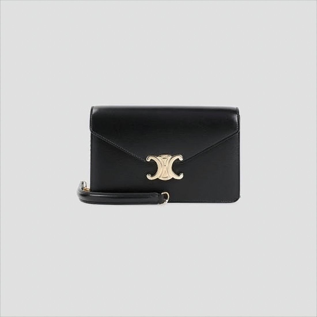 Celine Rectangular Calf Leather Shoulder Bag With Gold-Tone Clasp
