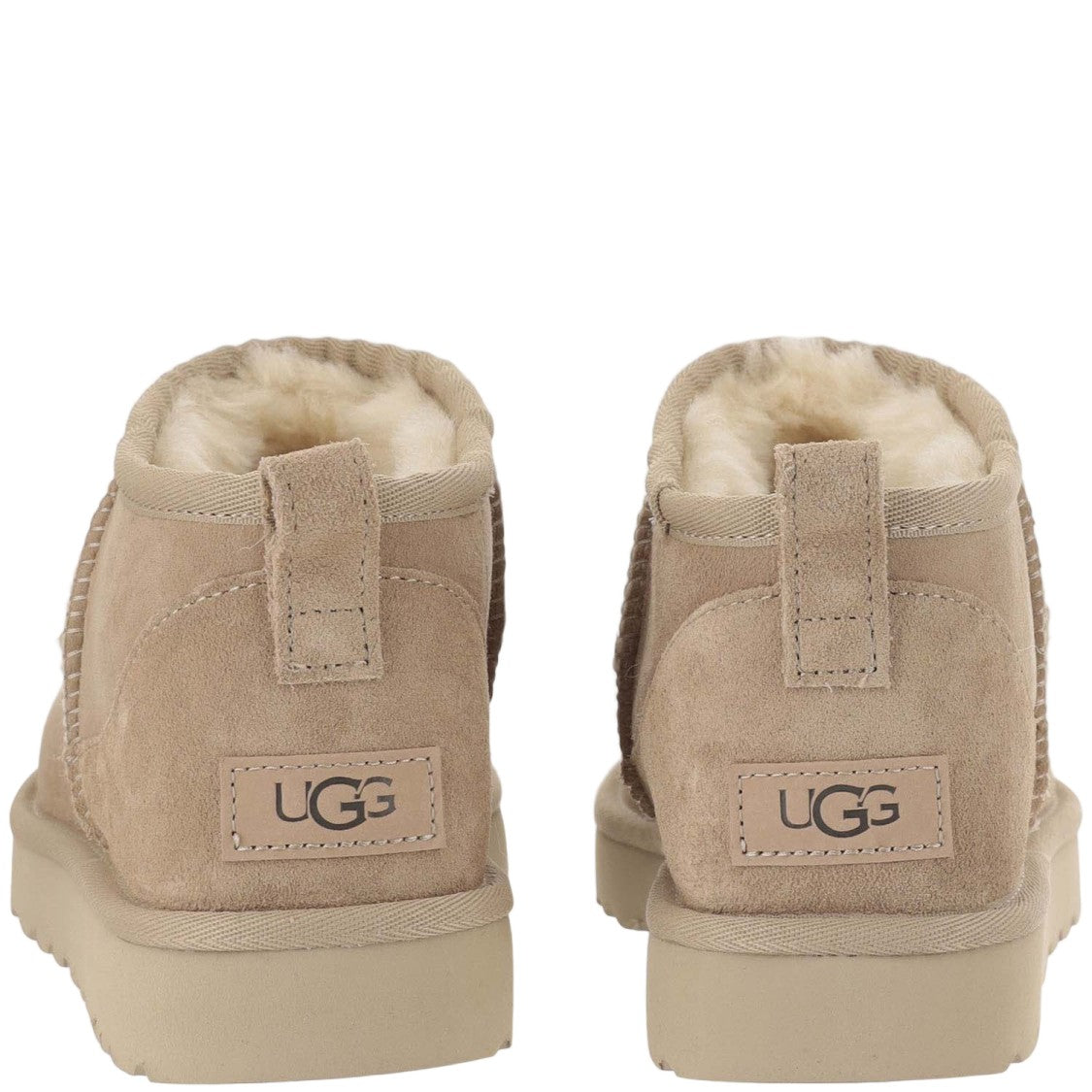 Ugg Beige Leather Slip-On Boots