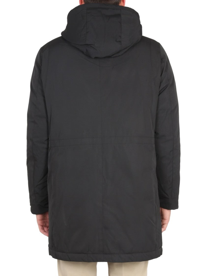 Moorer High Neck Jacket With Concealed Zipper And Adjustable Cuffs