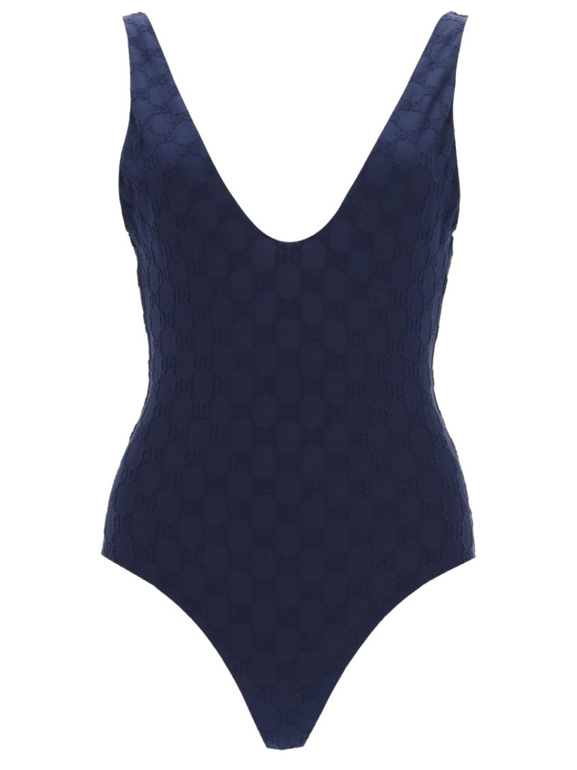 Gucci Gg Textured Scoop Neck One-Piece Swimsuit