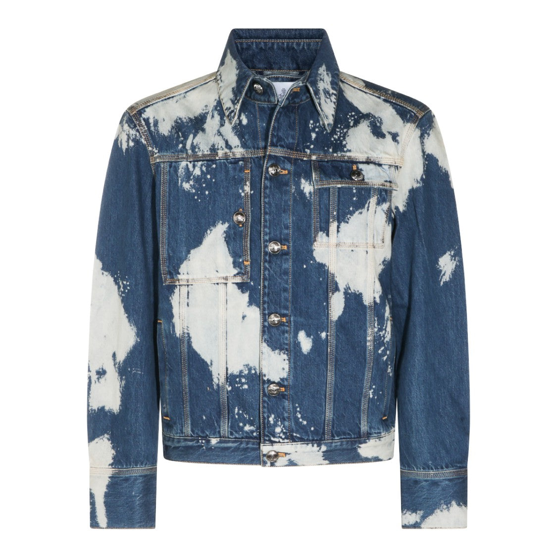 Vivienne Westwood Blue Denim Worker Jacket With Artistic Paint Details