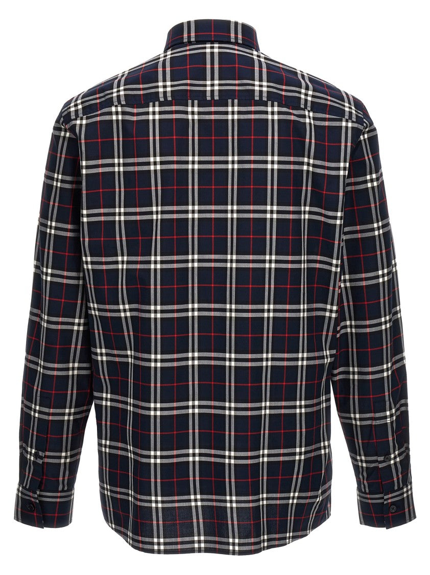 Burberry Classic Check Print Cotton Shirt With Front Pocket And Long Cuffed Sleeves
