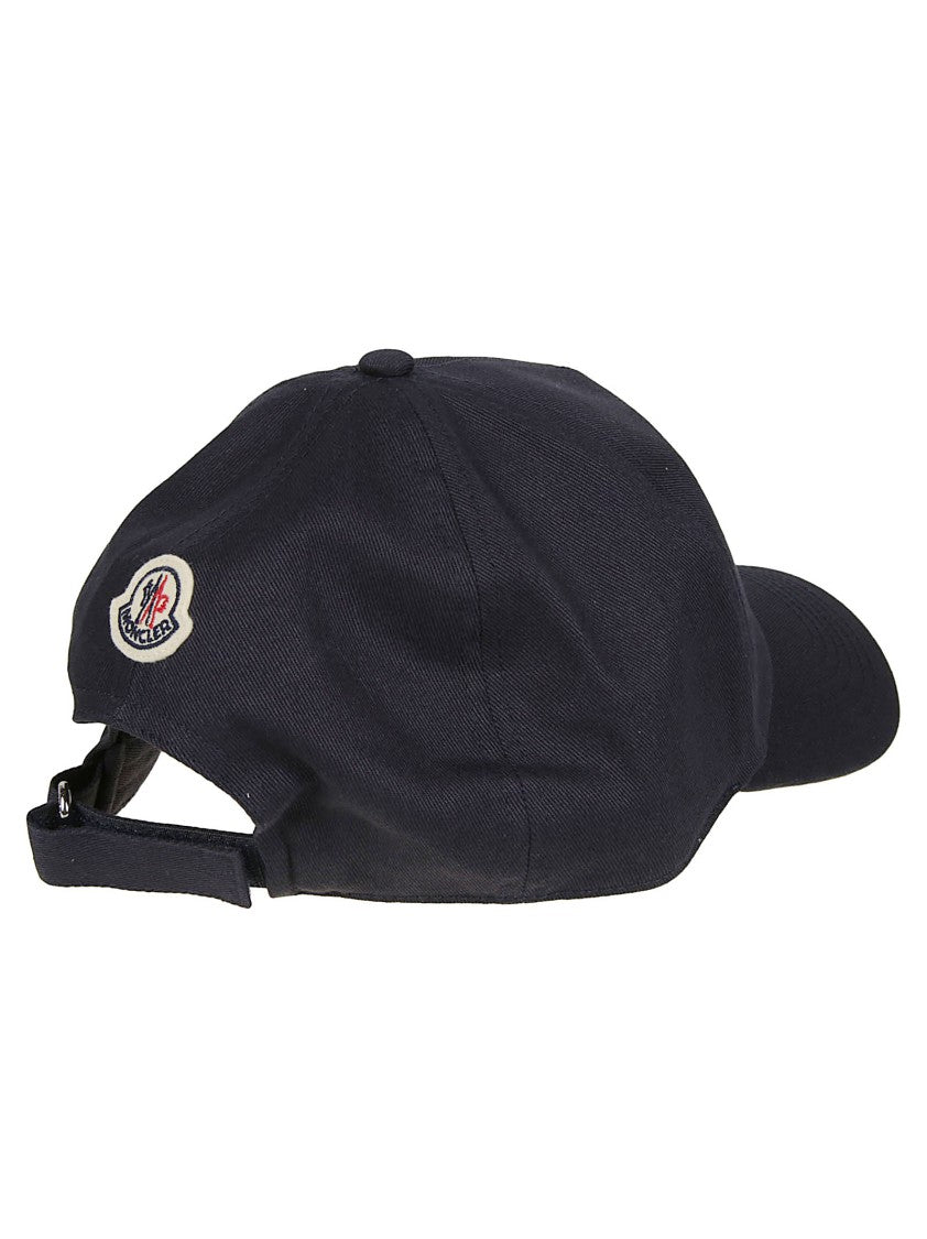 Moncler Black Logo Embroidered Cotton Hat
