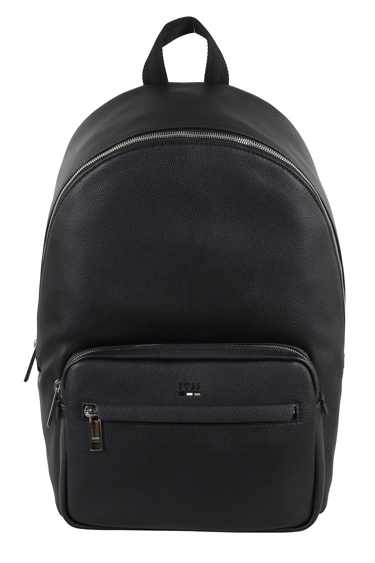 Boss Black Ray Double-Zipper Leather Backpack