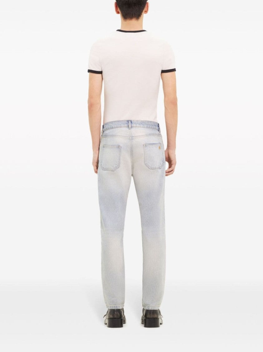 Courrèges Tapered Light Blue Denim Trousers