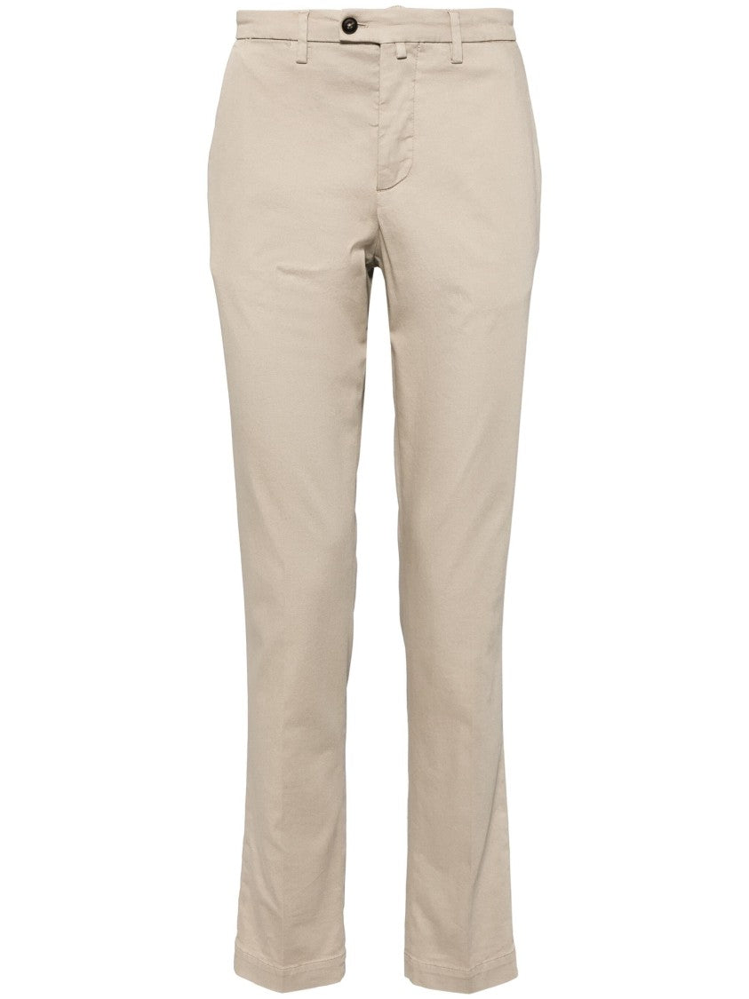 Corneliani Tailored Beige Trousers With Clean Front