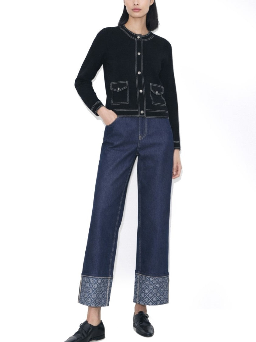 Tory Burch Wide Folded Cuffs Jeans