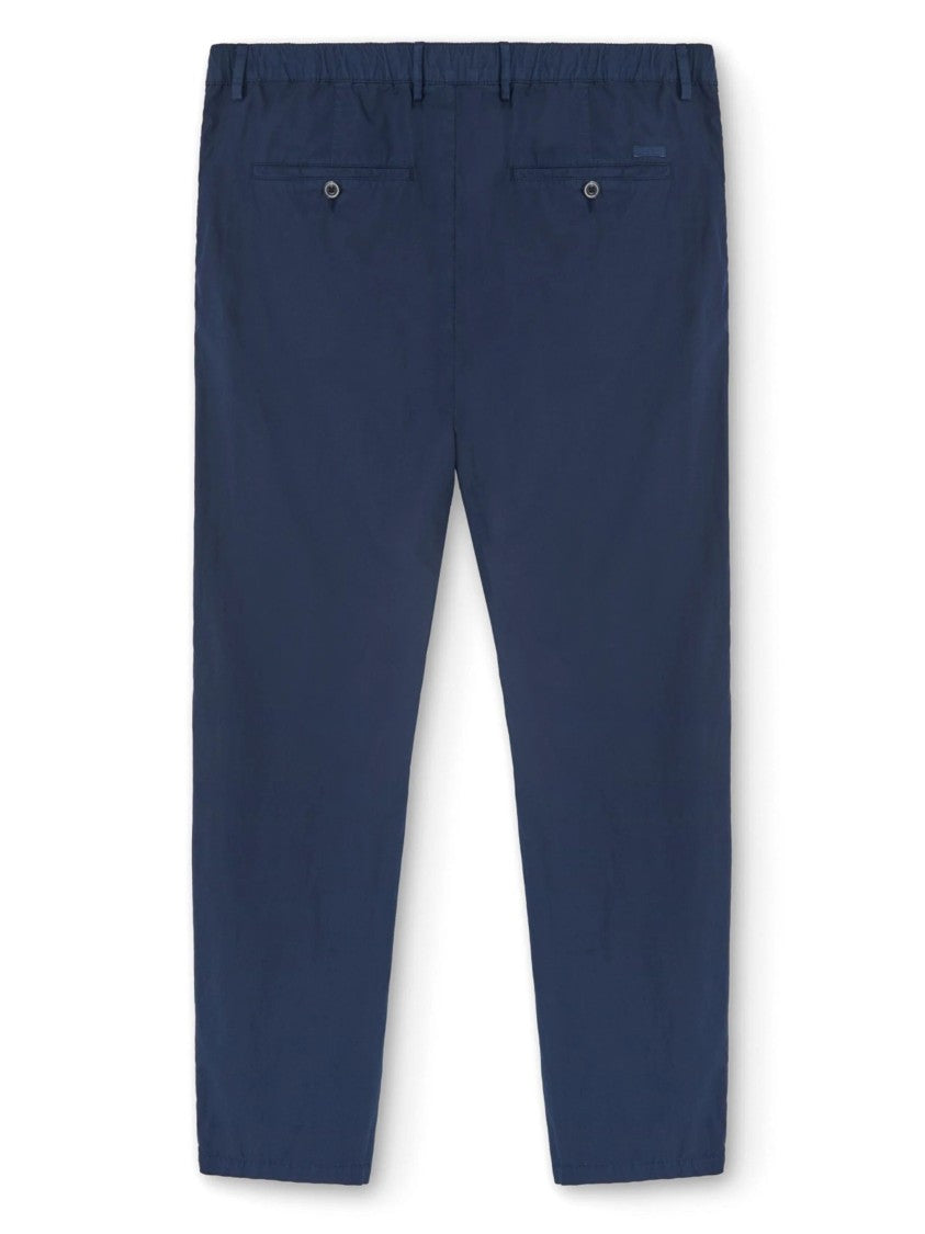 Paul & Shark Coulisse Waistband Casual Trousers In Smooth Cotton
