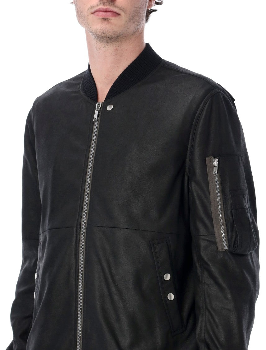 Rick Owens Black Leather Flight Jacket