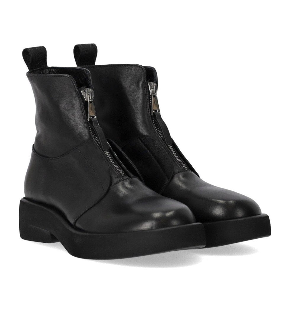 Elena Iachi Black Zipped Ankle Boot
