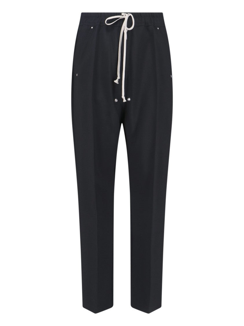 Rick Owens Straight-Leg Trousers With Button Detail – Black