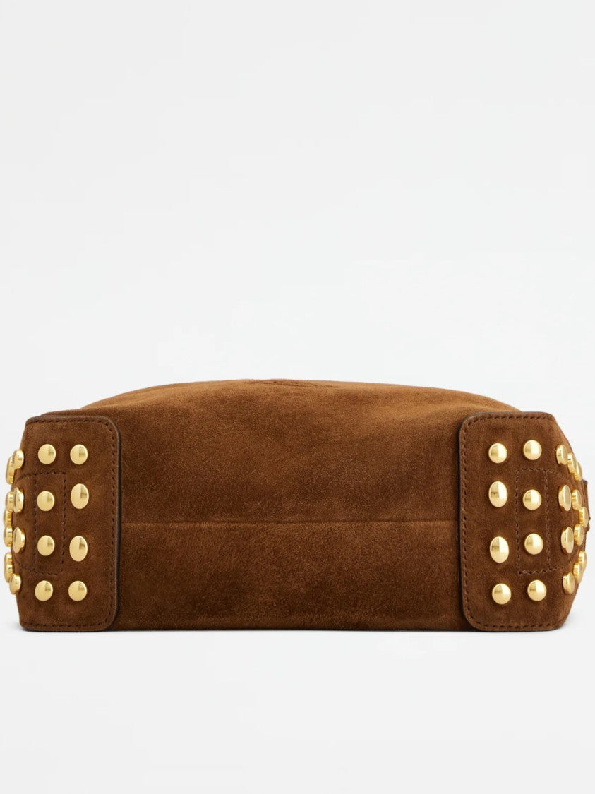 Tod's Brown Gmt Sacca Mini Suede Handbag