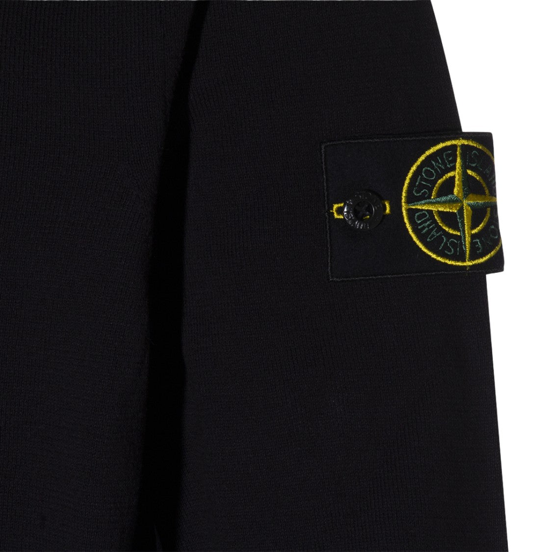 Stone Island Relaxed Fit Black Sweater With Crew Neckline