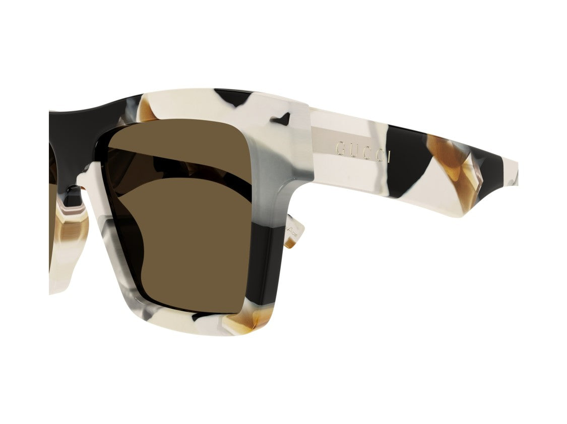 Gucci Gg1623s Marbled Bold Oversized Square Sunglasses