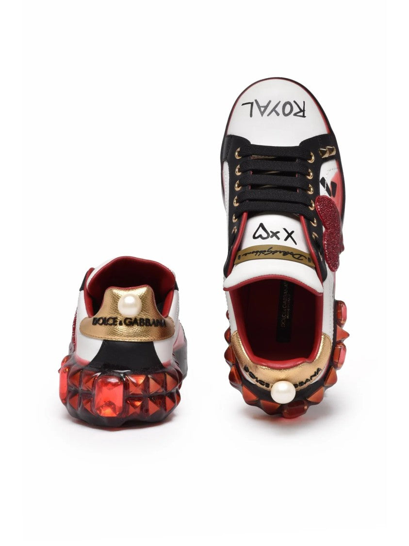 Dolce & Gabbana Multicolor Patchwork Leather Sneakers