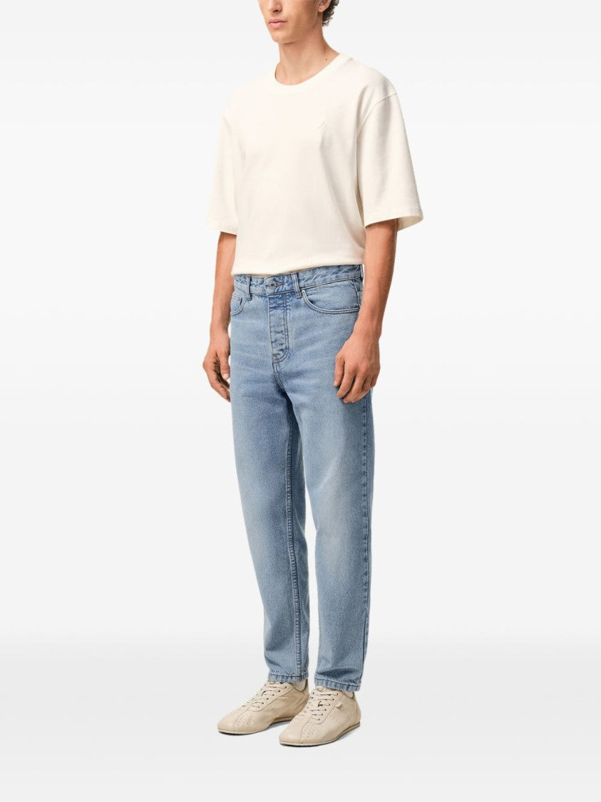 Ami Paris Classic Straight-Leg Jeans With Signature Monogram Motif