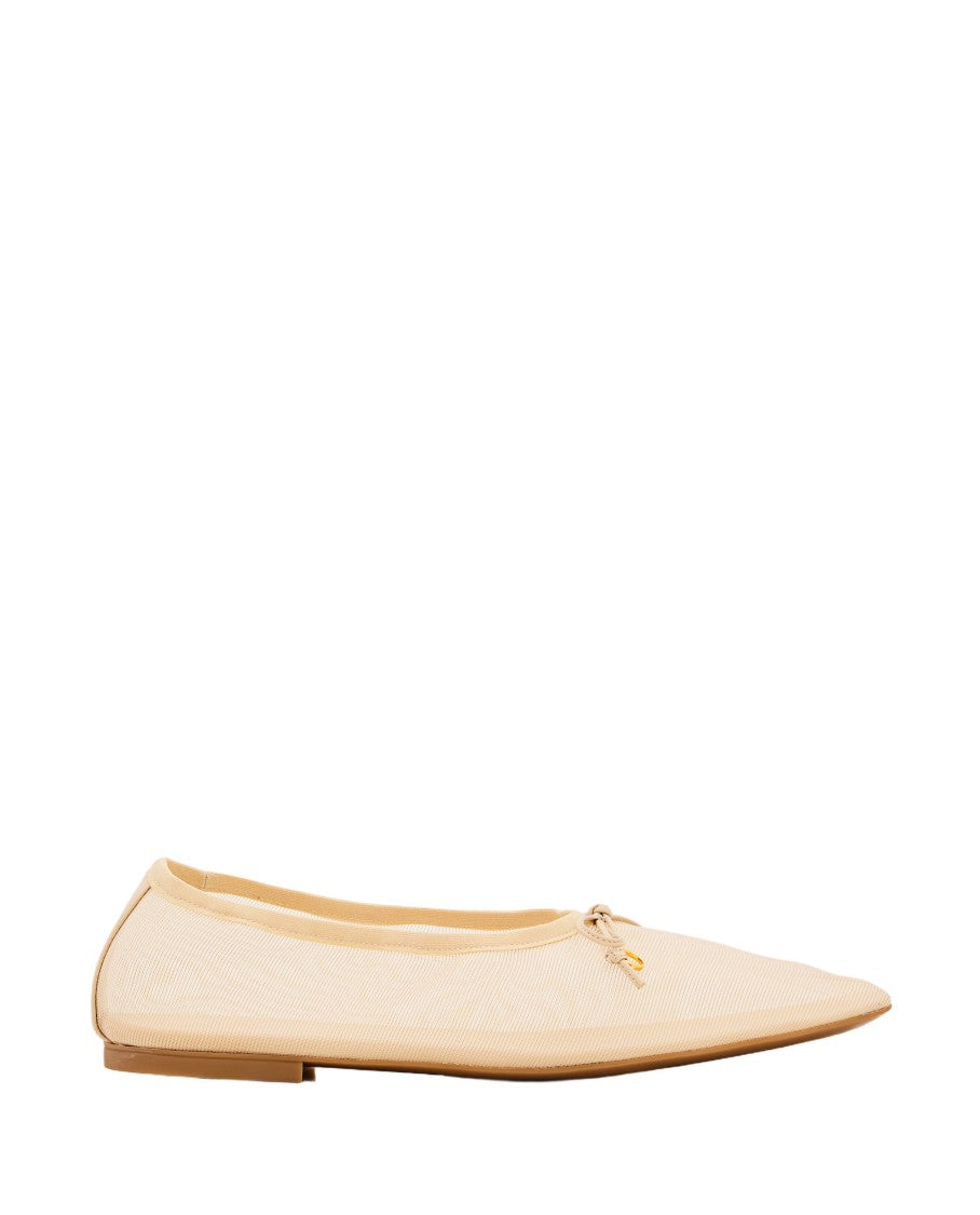 Odissi Square Toe Ballerina Flats With Bow Detail