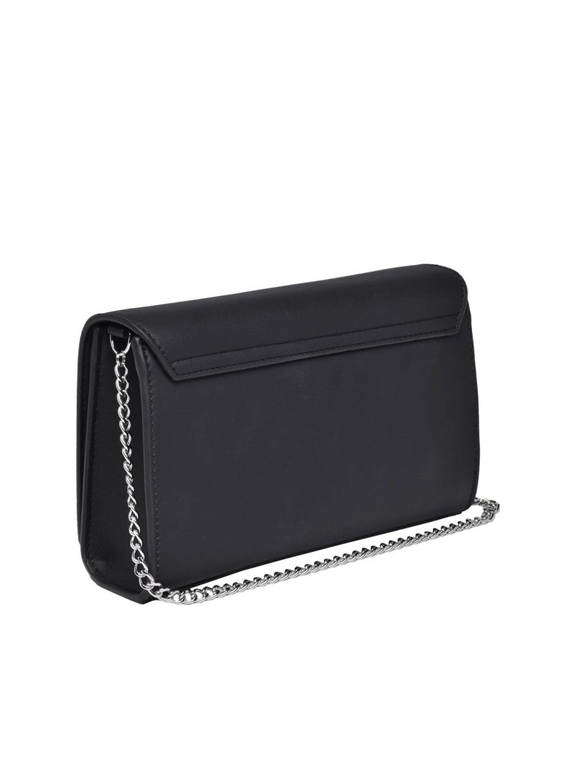 Love Moschino Black Polyurethane Chain Shoulder Bag