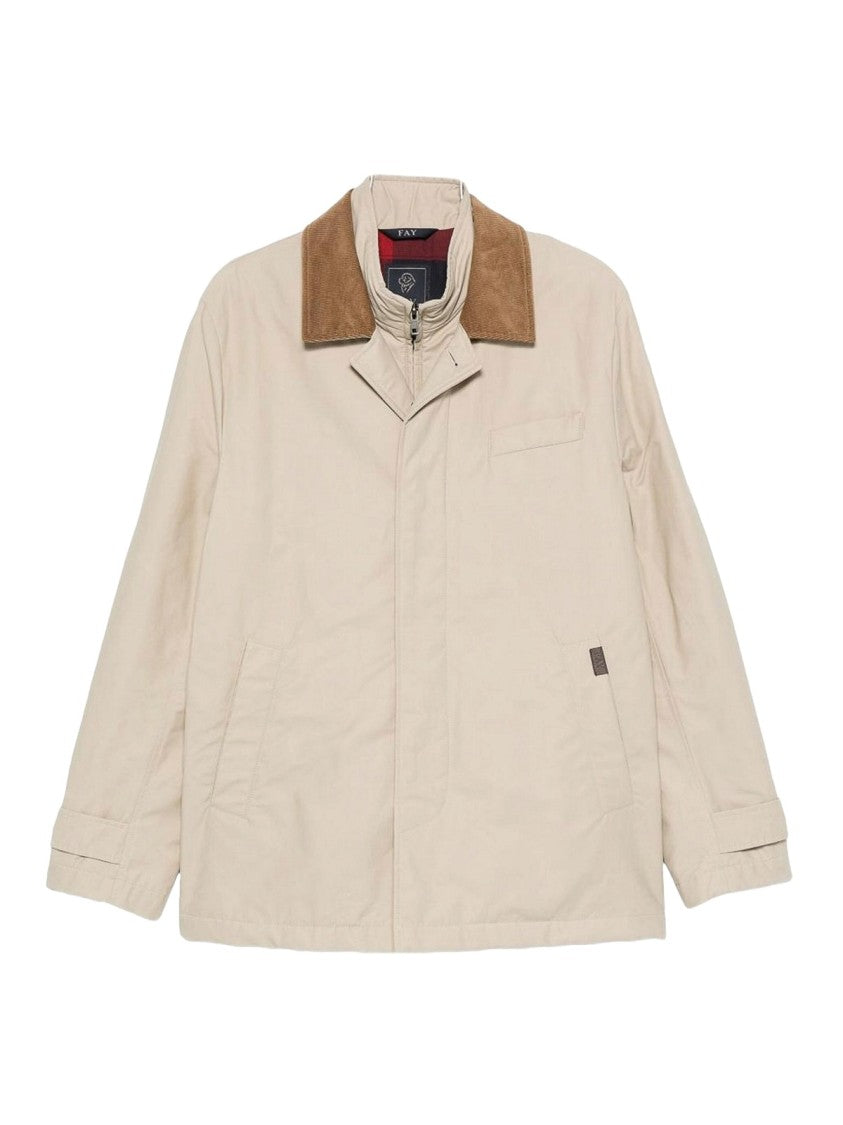 Fay Quilted Puffer Jacket With High Collar