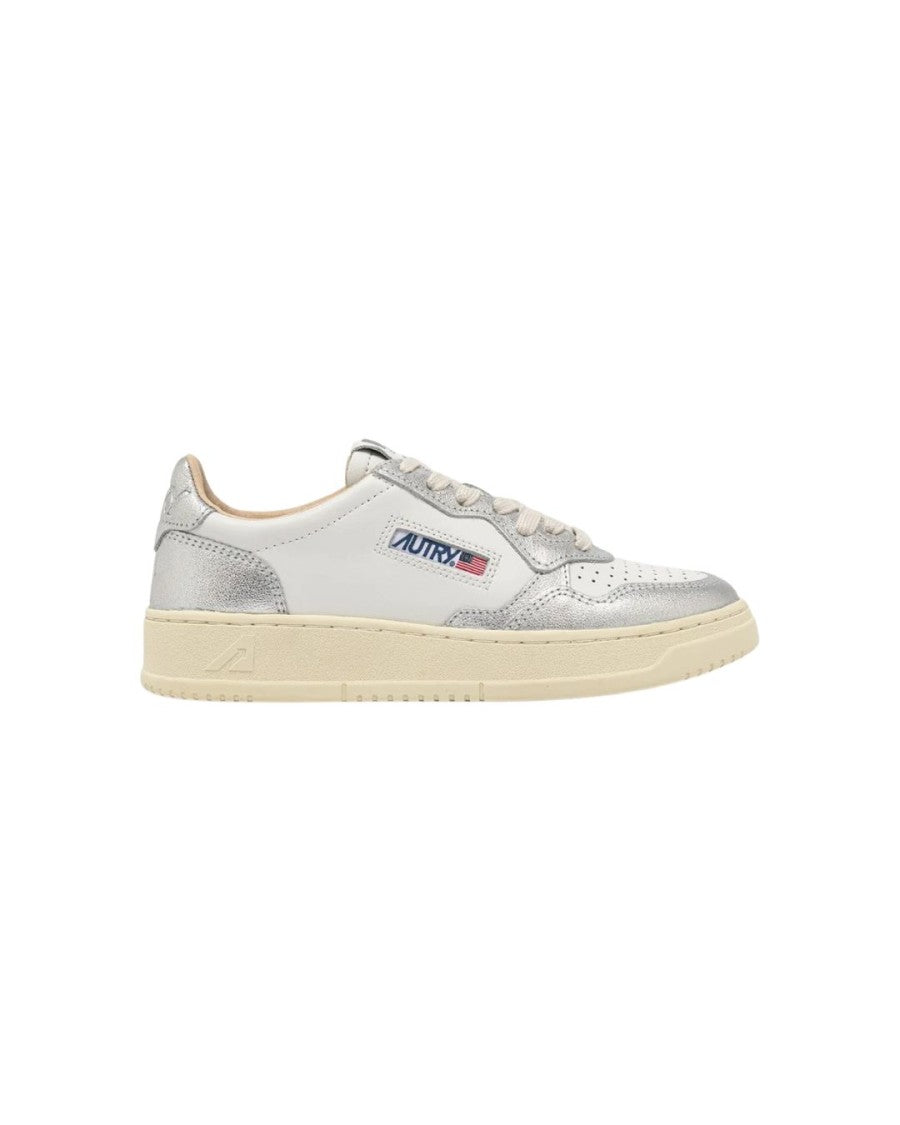 Autry White Medalist Low Two-Tone Leather Sneakers