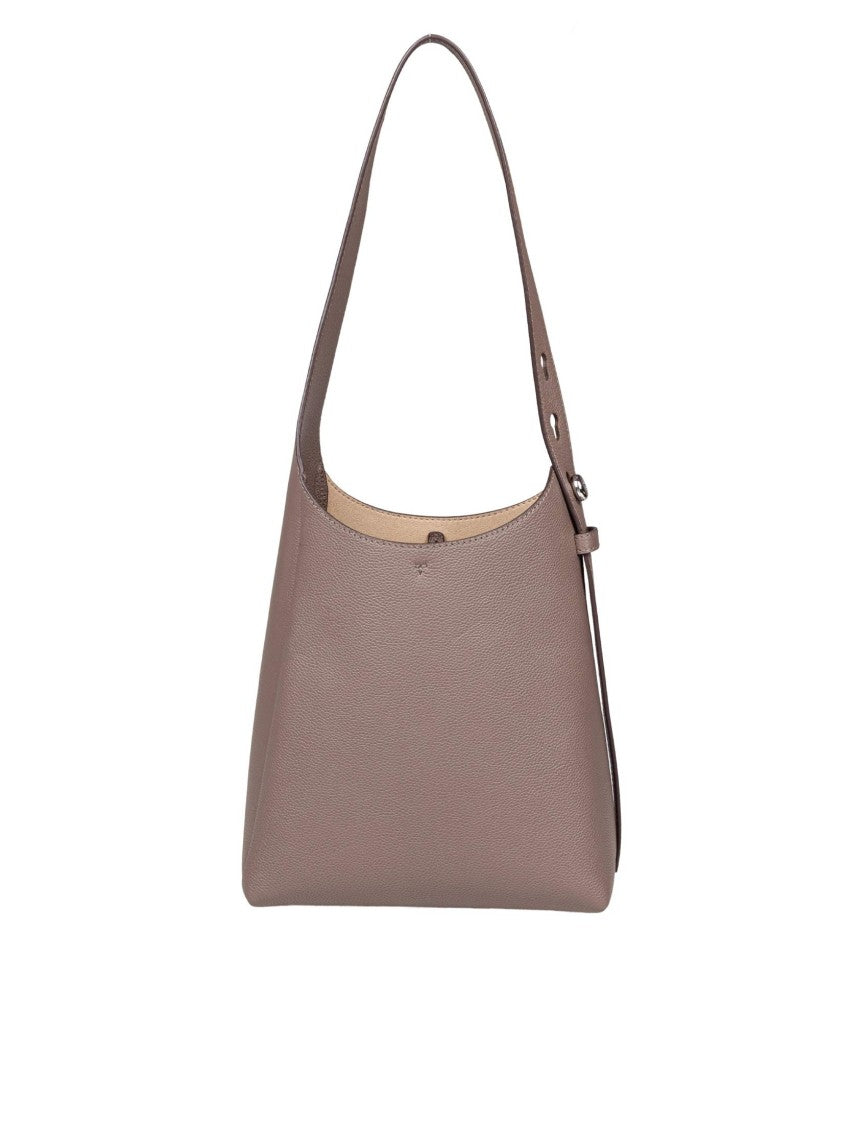 Tory Burch Romy Small Leather Hobo Bag, Wild Mushroom