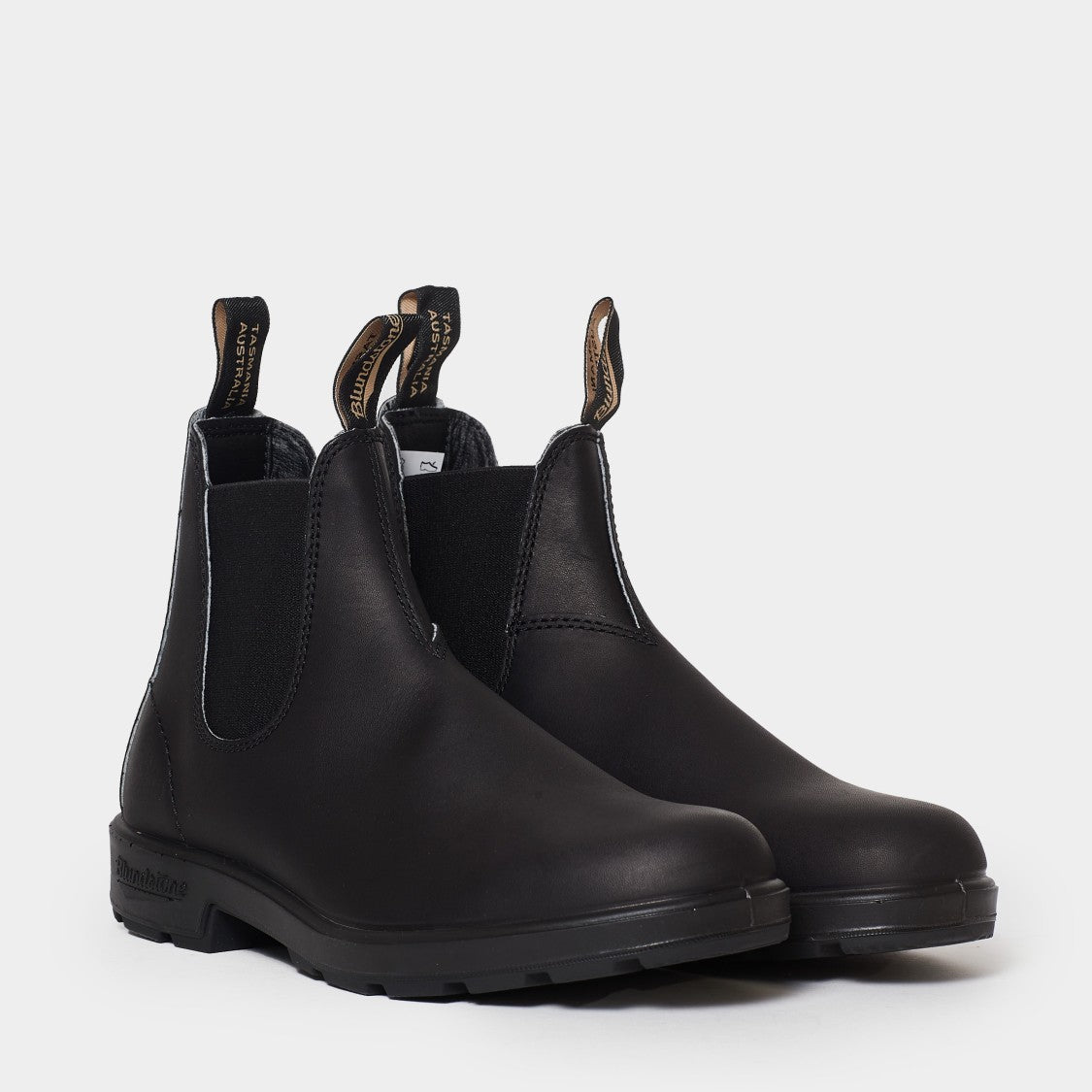 Blundstone Black Leather Ankle Boot With Black Side Elastics