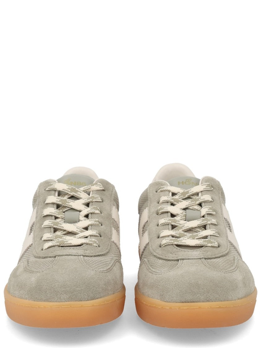 Hogan Neutrals Cool Side Stitched Logo Suede Sneakers