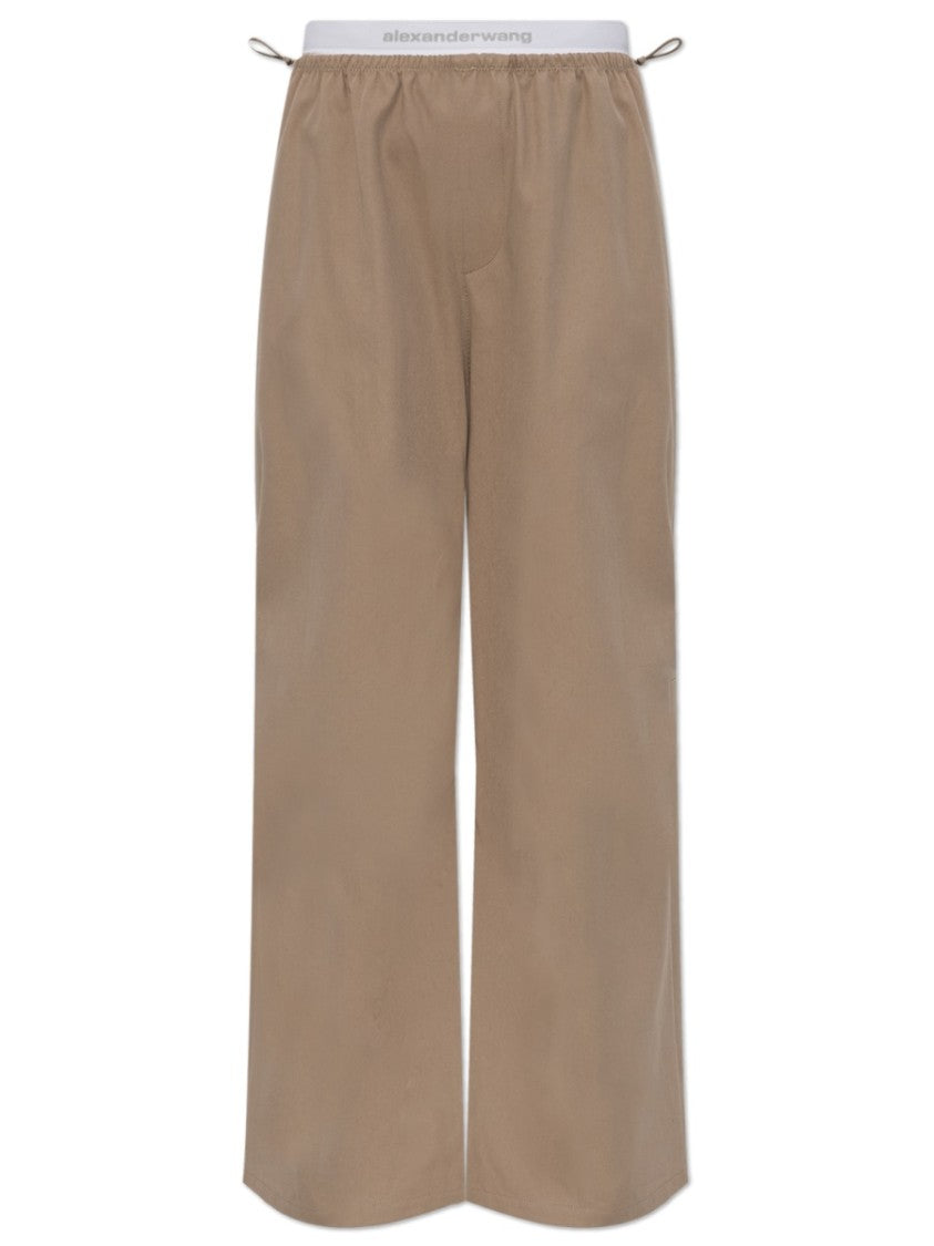 Alexander Wang Double Layer Cotton Wide-Leg Pants