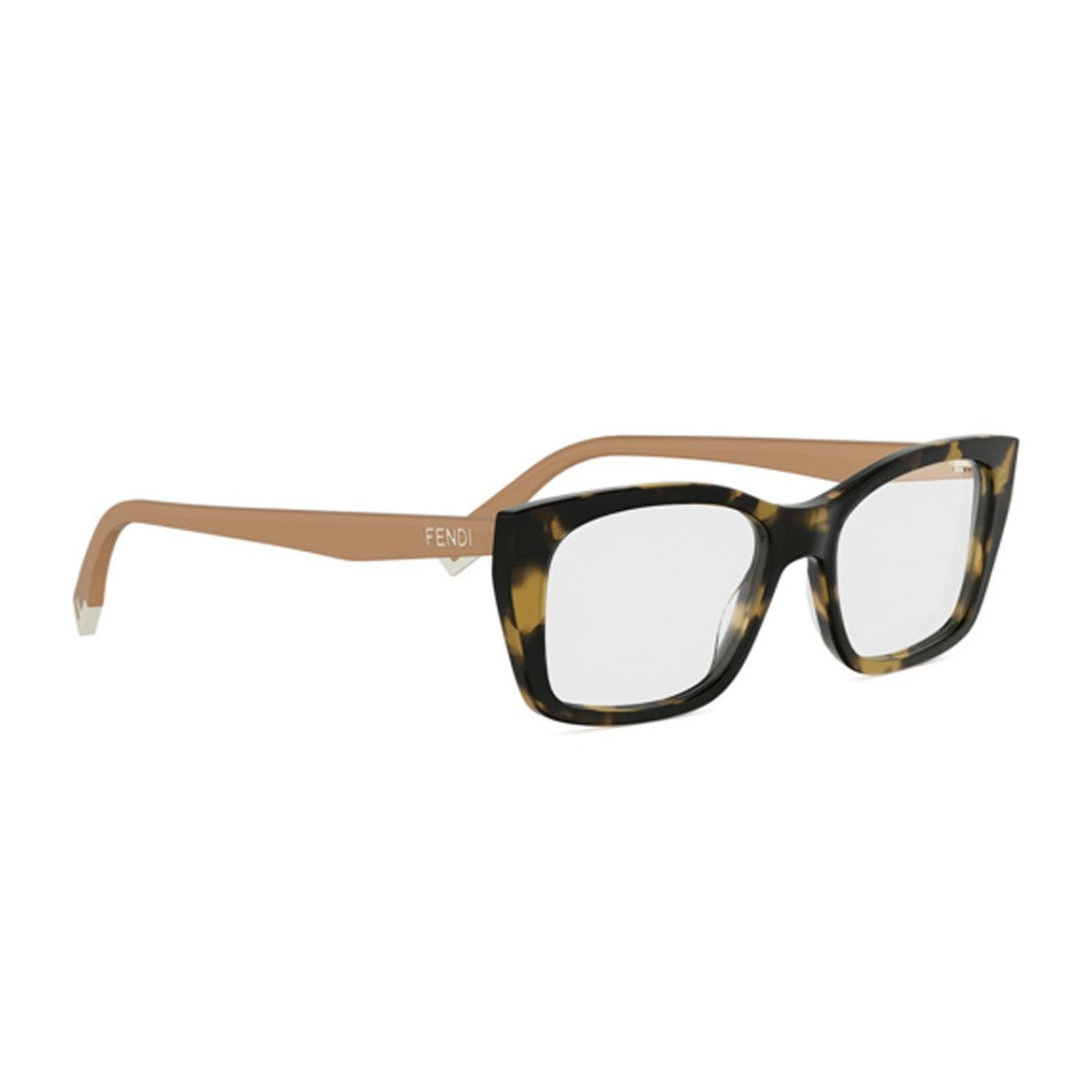 Fendi Havana Way Acetate Rectangular Sunglasses