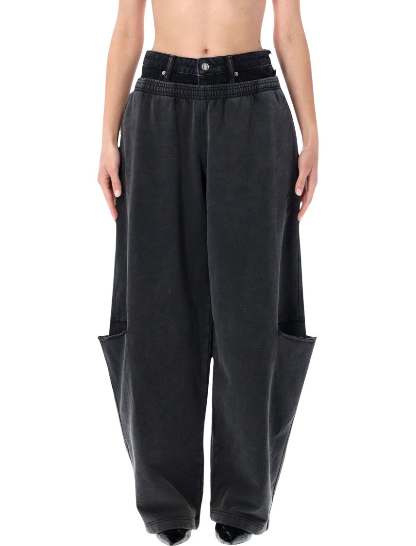 Alexander Wang Pre-Styled Slashed Sweatpant W/ Denim Wa