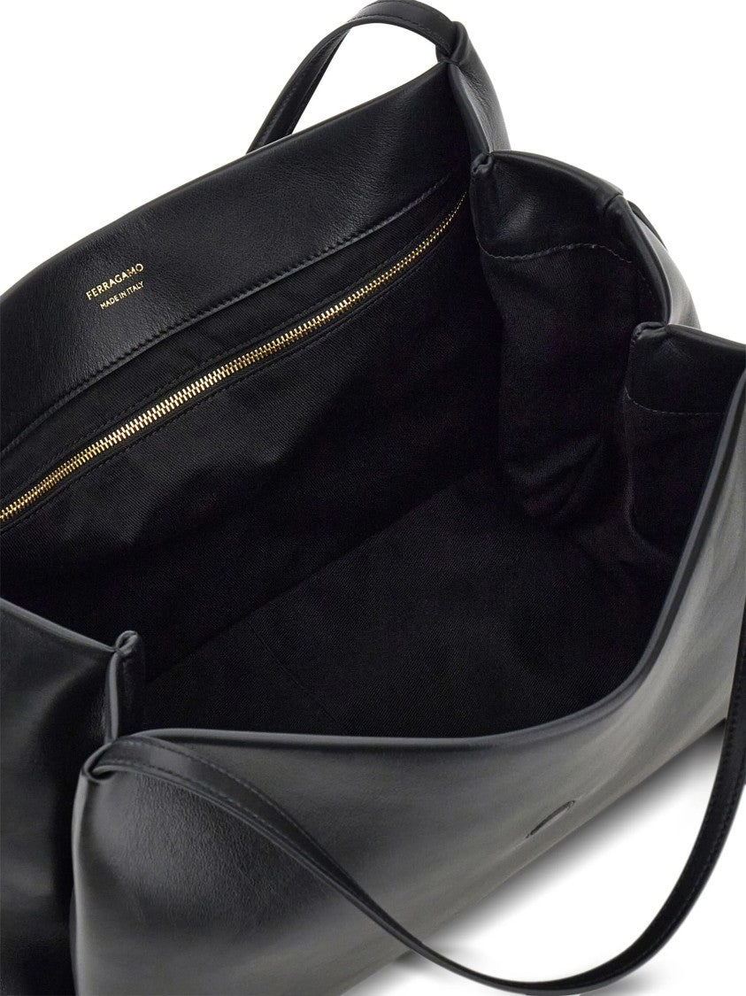 Salvatore Ferragamo Black Tote M Medium Structured Totes