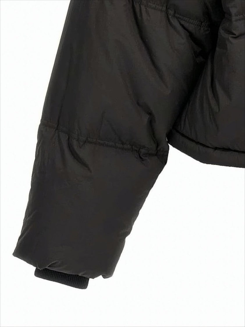 Ami Paris Cropped Down Puffer Jacket With High Collar And Boxy Silhouette