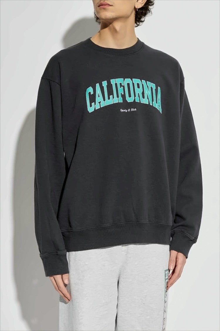 Sporty And Rich Relaxed Fit Black Long-Sleeve Sweatshirt