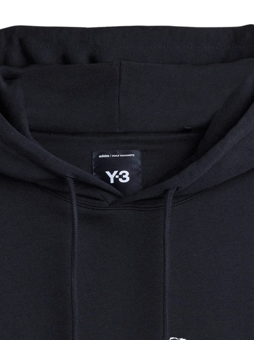 Y-3 Cotton Hoodie With Adjustable Hood And Front Logo