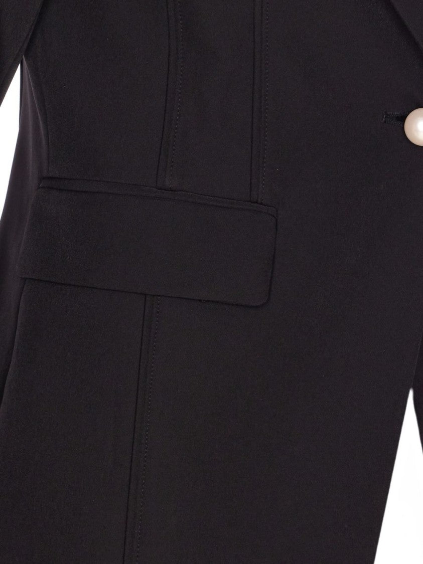 Liu Jo Structured Pearl-Button Blazer With Flap Pockets