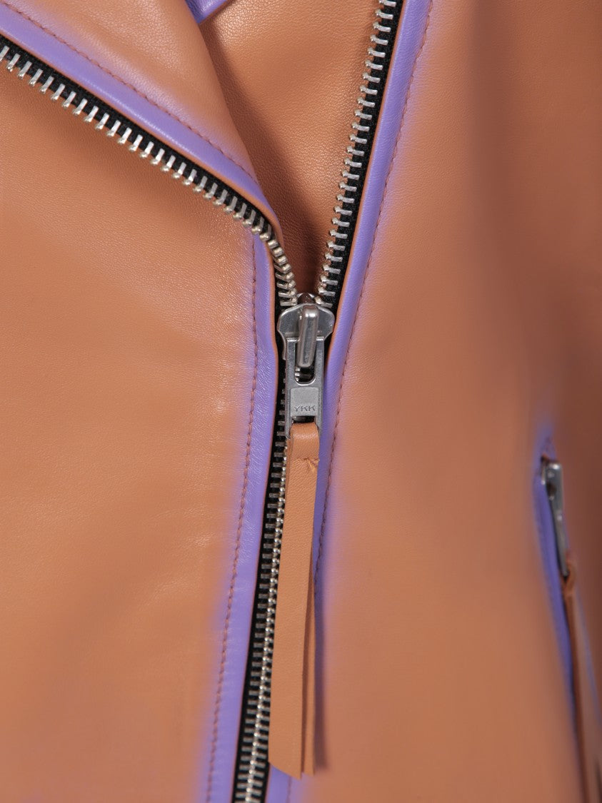 Stand Studio Tan And Lilac Biker Vest