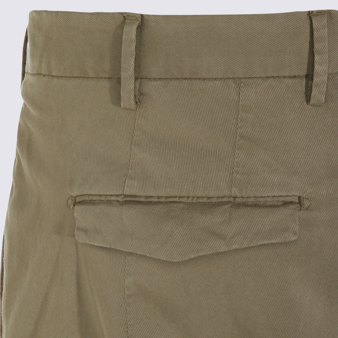 Pt Torino Tailored Olive Trousers With Flat Front And Pleated Waistband