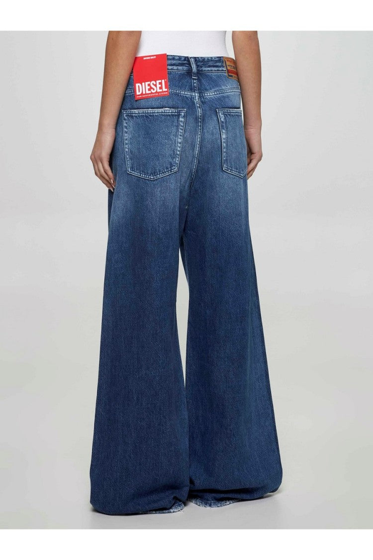 Diesel High-Waisted Wide-Leg Denim Jeans
