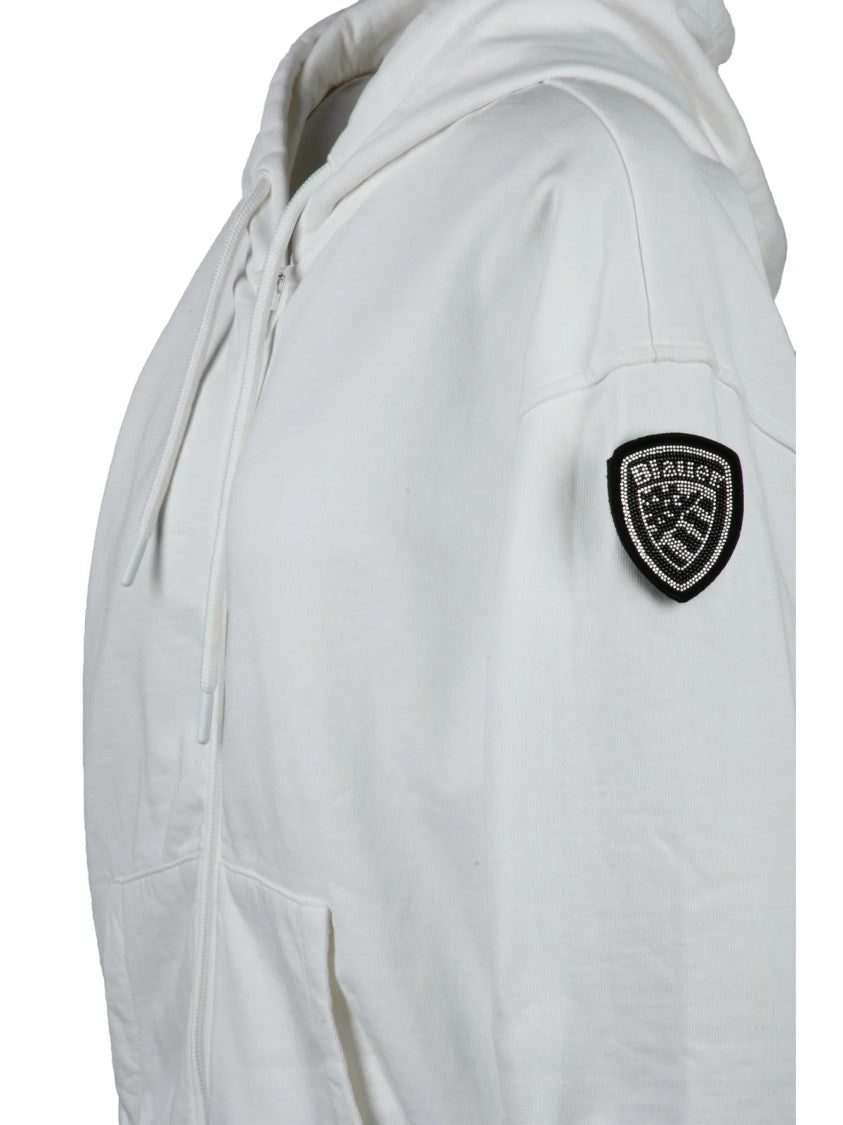 Blauer Relaxed Fit Front Zip Cotton Sweatshirt With Hood