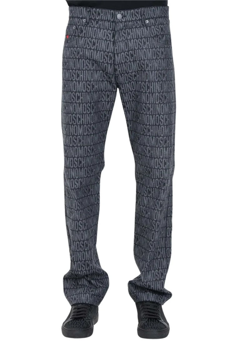 Moschino Couture Straight-Leg Jeans With Textured Pattern