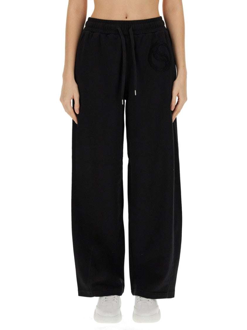 Stella Mccartney Relaxed Black Jogging Pants With Adjustable Drawstring Waist